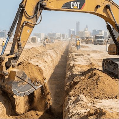 Site grading and earthworks in progress
